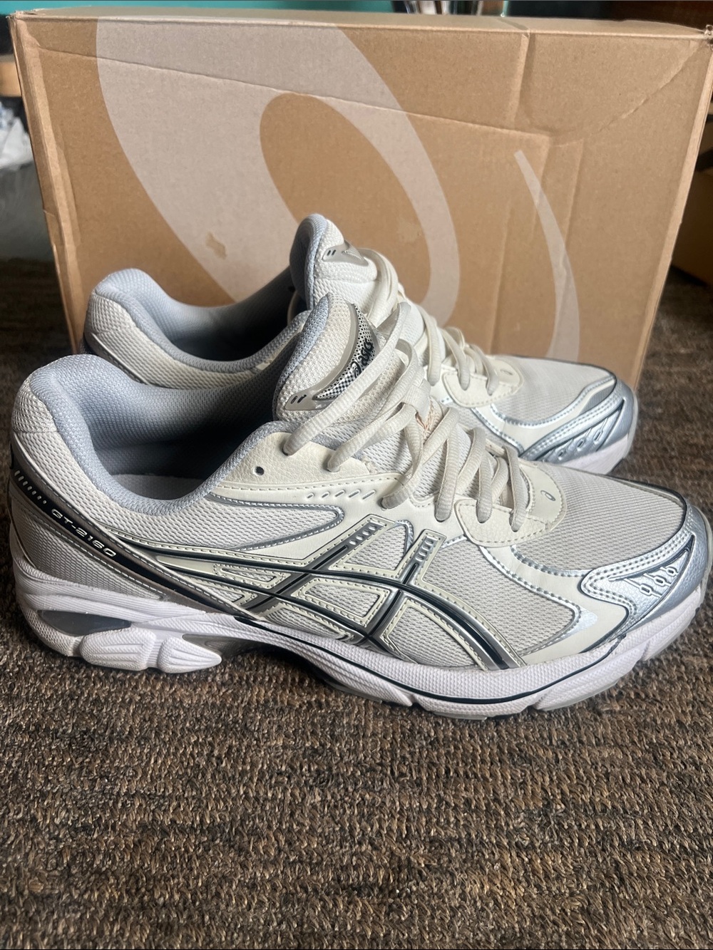 Men’s Asics GT-2160 Neutral Mesh Athletic Sneakers - Cream /Silver